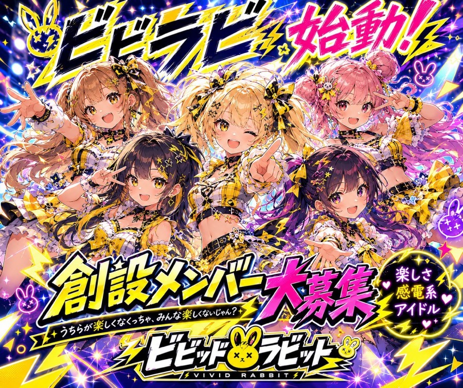 新アイドル「ビビッドラビット」立ち上げメンバー募集