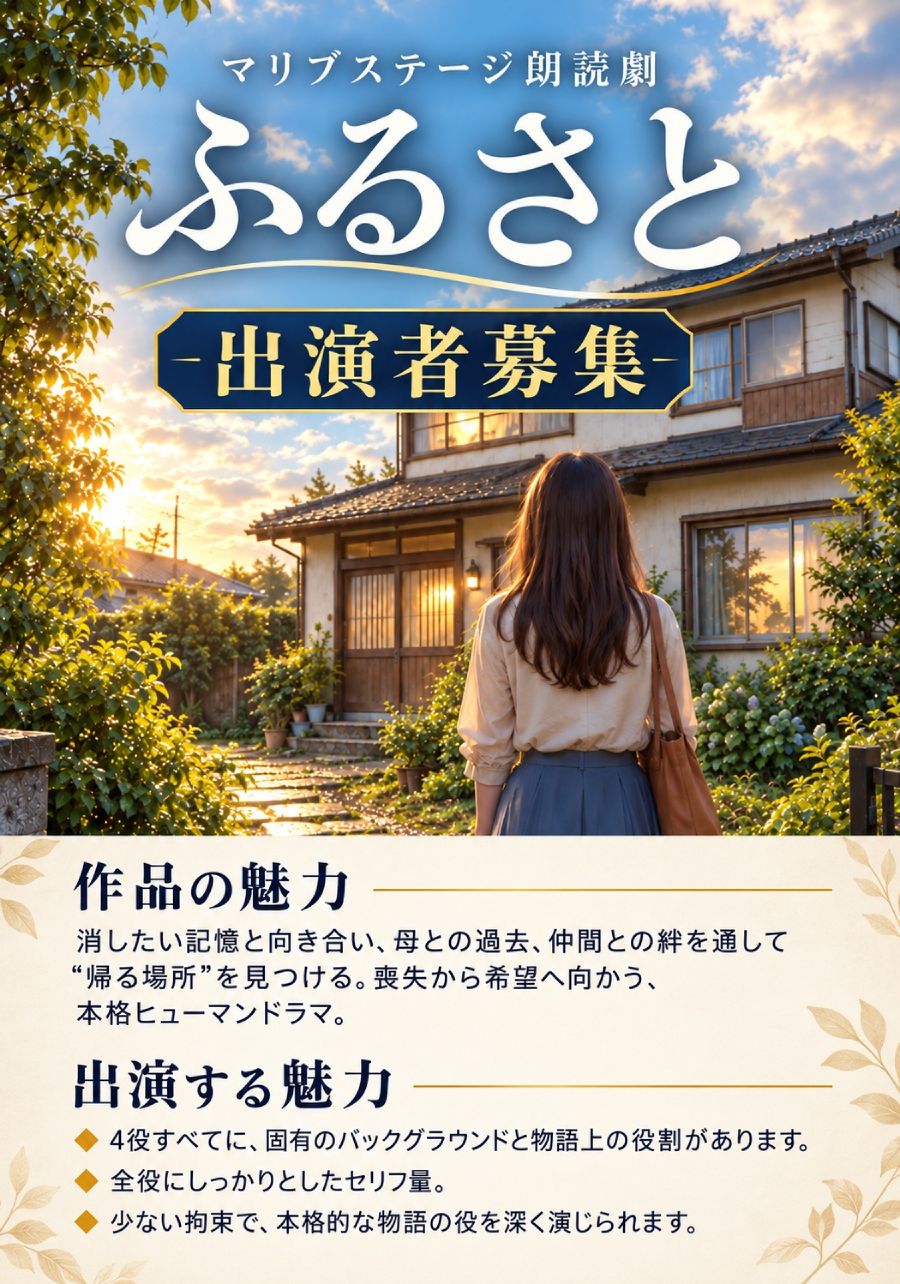 朗読劇「ふるさと」出演者募集