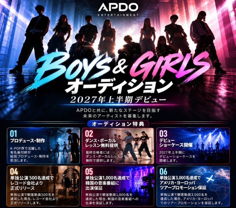 2027年上半期デビュー　BOYS & GIRLSオーディション